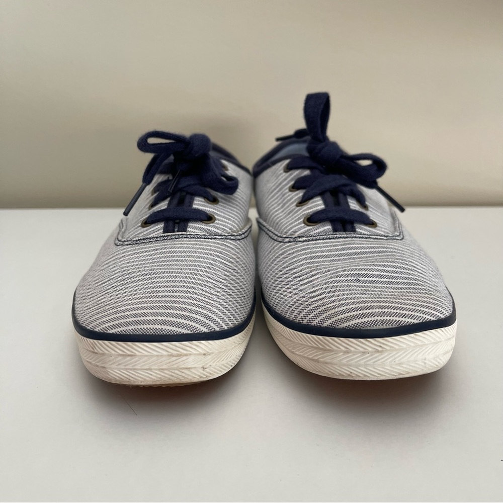 Keds - Blue and White Striped Champion Sneakers - Women’s Size 8 - Picture 5 of 9